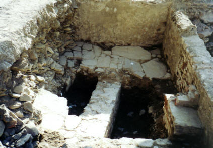 A older wall under a floor.