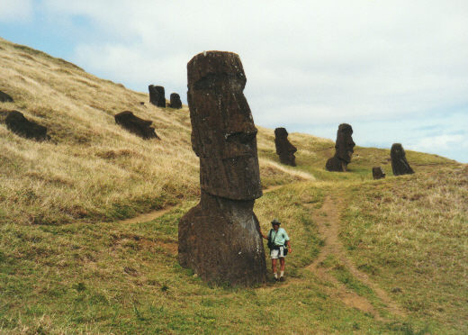 The outer slope of Rano Raraku