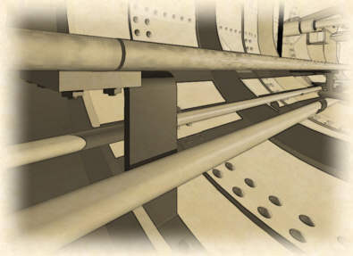 A bracket seen from below