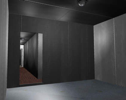 In the dive room, looking forward into the corridor.