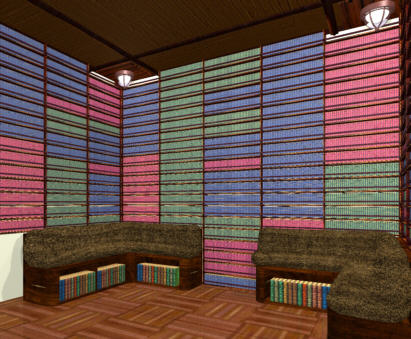 A view of the library from near the aft doorway.