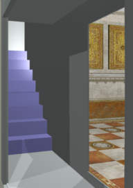 The vestibule between the library and the dining room.