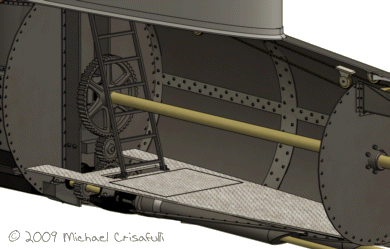 Cartoon rendering of aft cabin