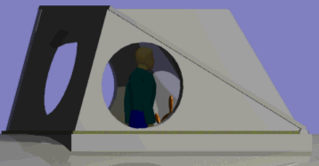 Aft view of the raised wheelhouse